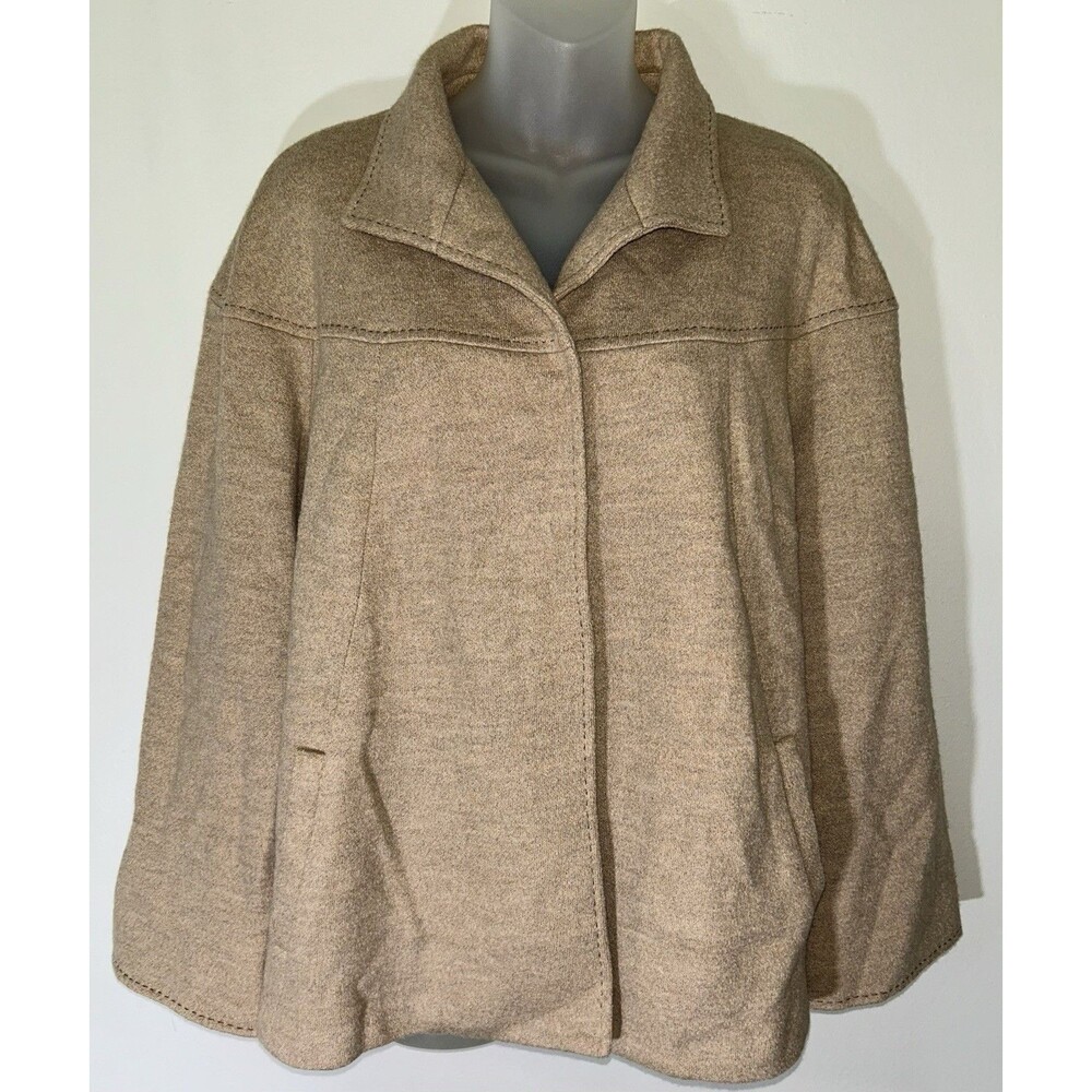 Lafayette 148 New York Black 100% Wool Open Front Jacket Size 16 USA Made